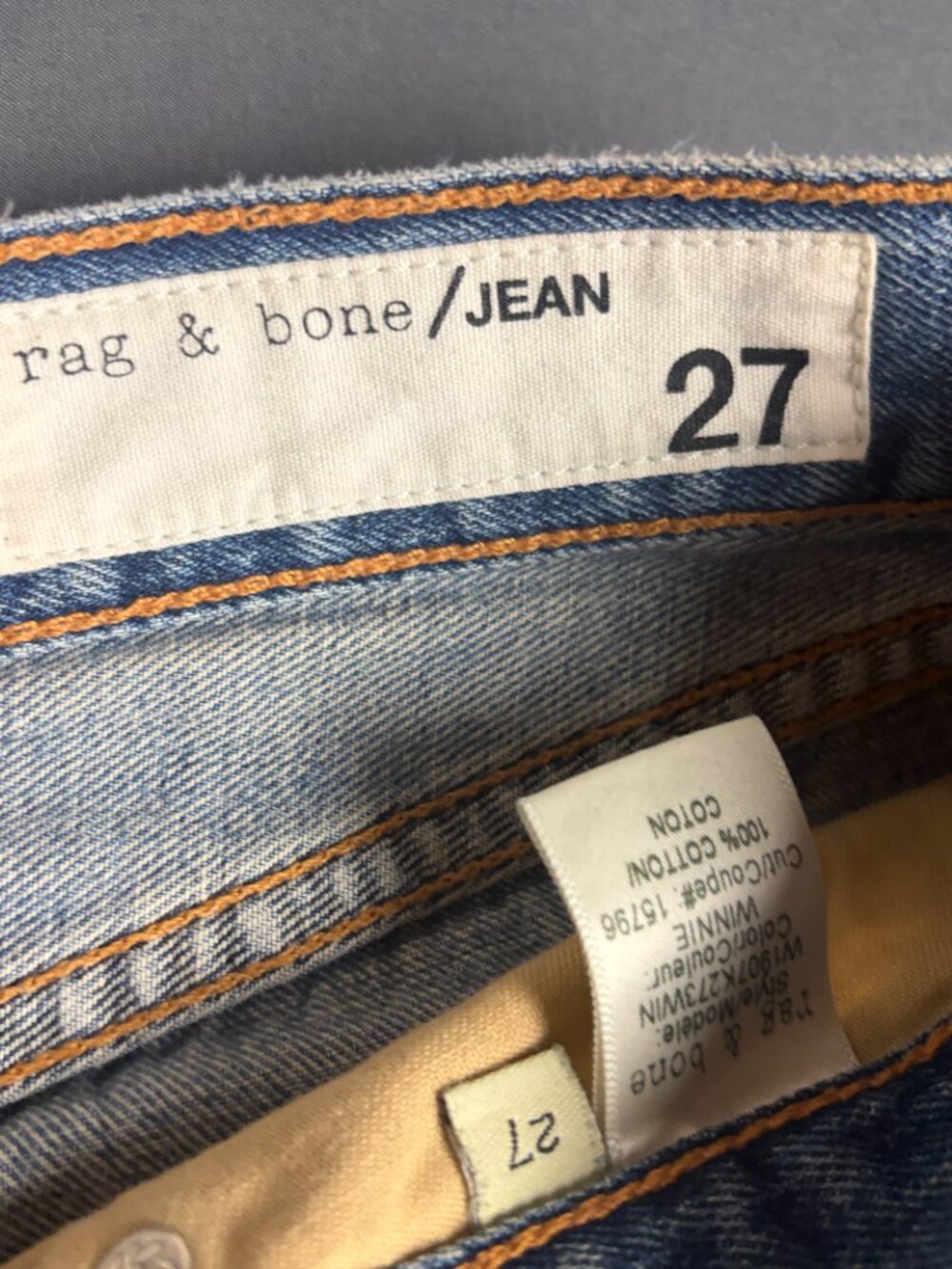 Rag and Bone Jean Shorts Size 27 Winnie Cut Off Distressed Festival Denim Cotton - Picture 5 of 8
